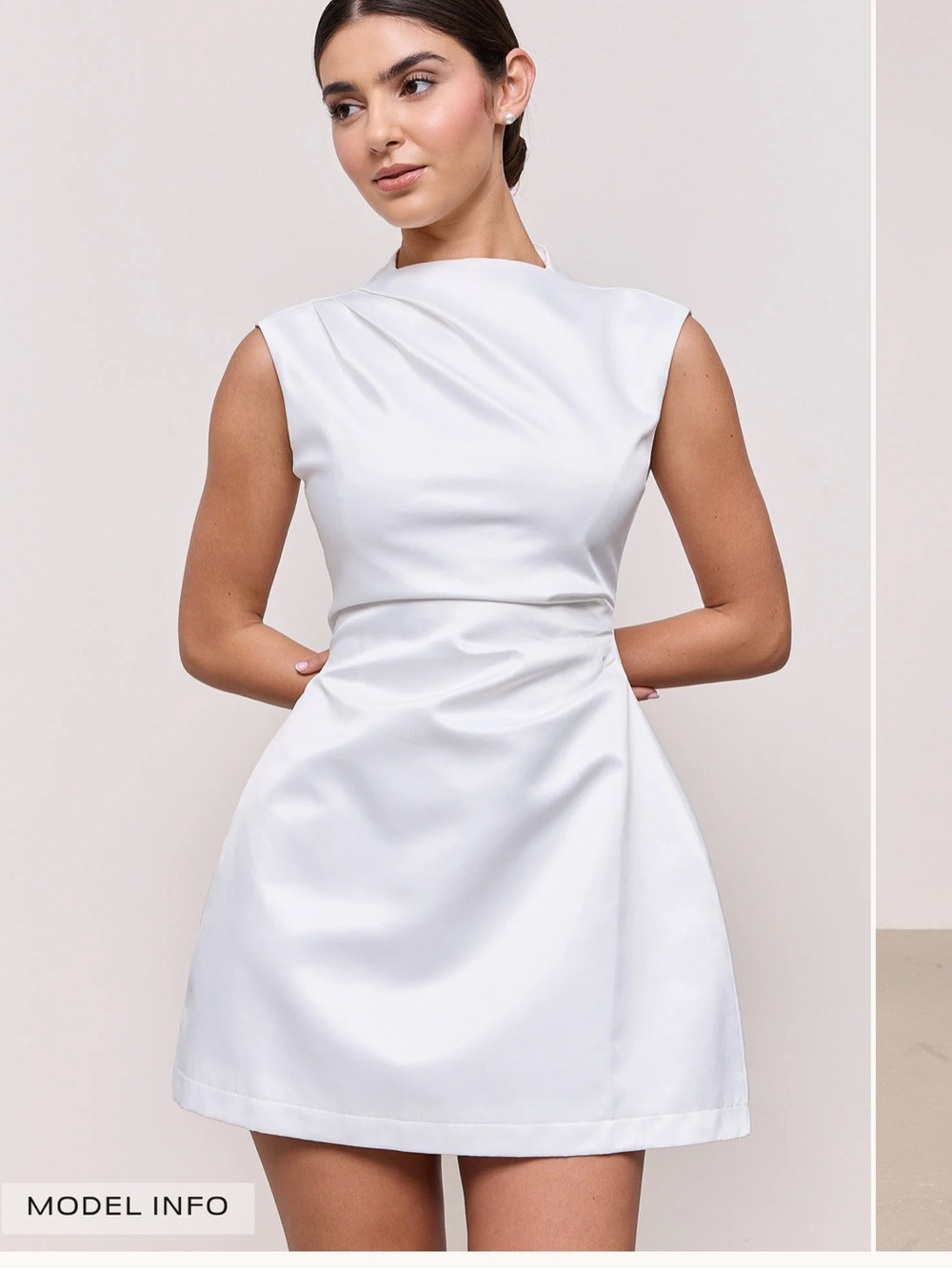 Odd Muse Satin Straight Neck Mini Dress Never Worn Size Small